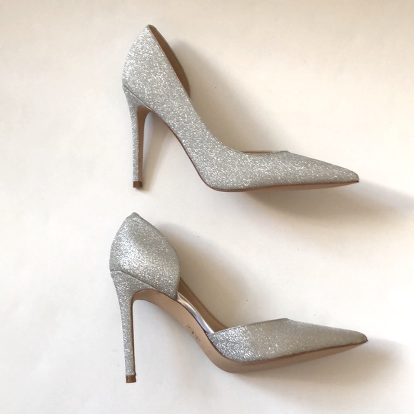 Nine West 7M Glitter Silver High heel shoe Brand New without tags Excellent - Picture 6 of 12